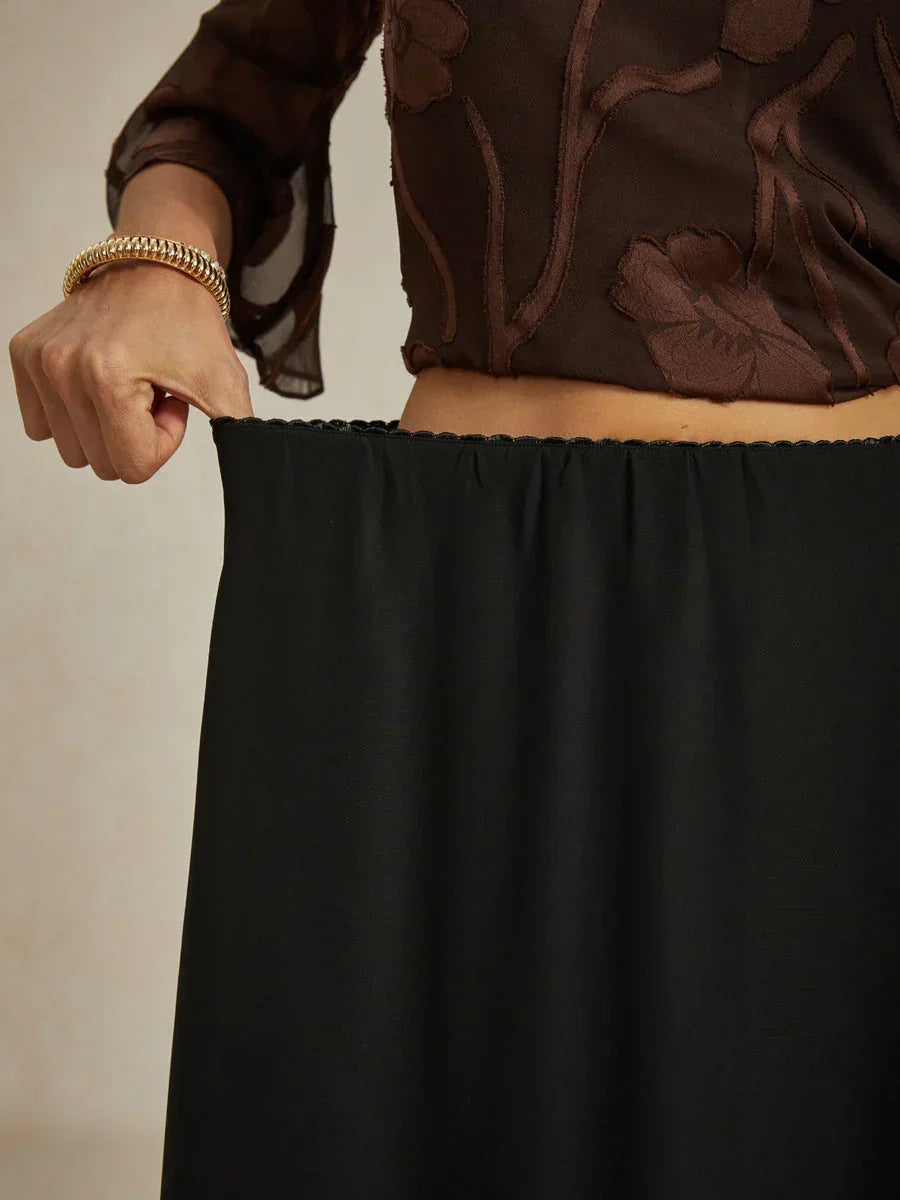 High-Low Overlay Chiffon Skirt with Lining