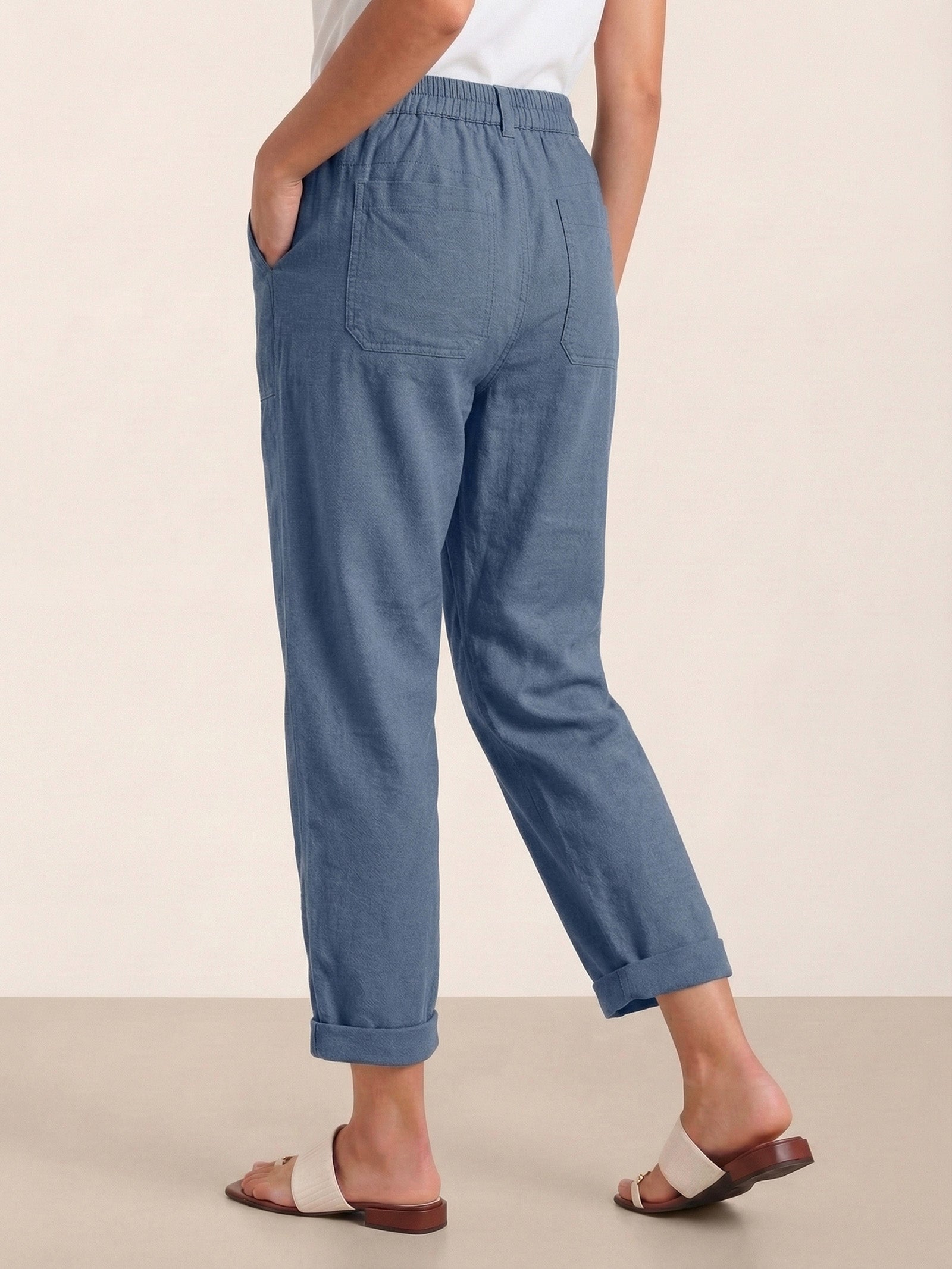 Linen Simple Button Fly Trousers HEIDI