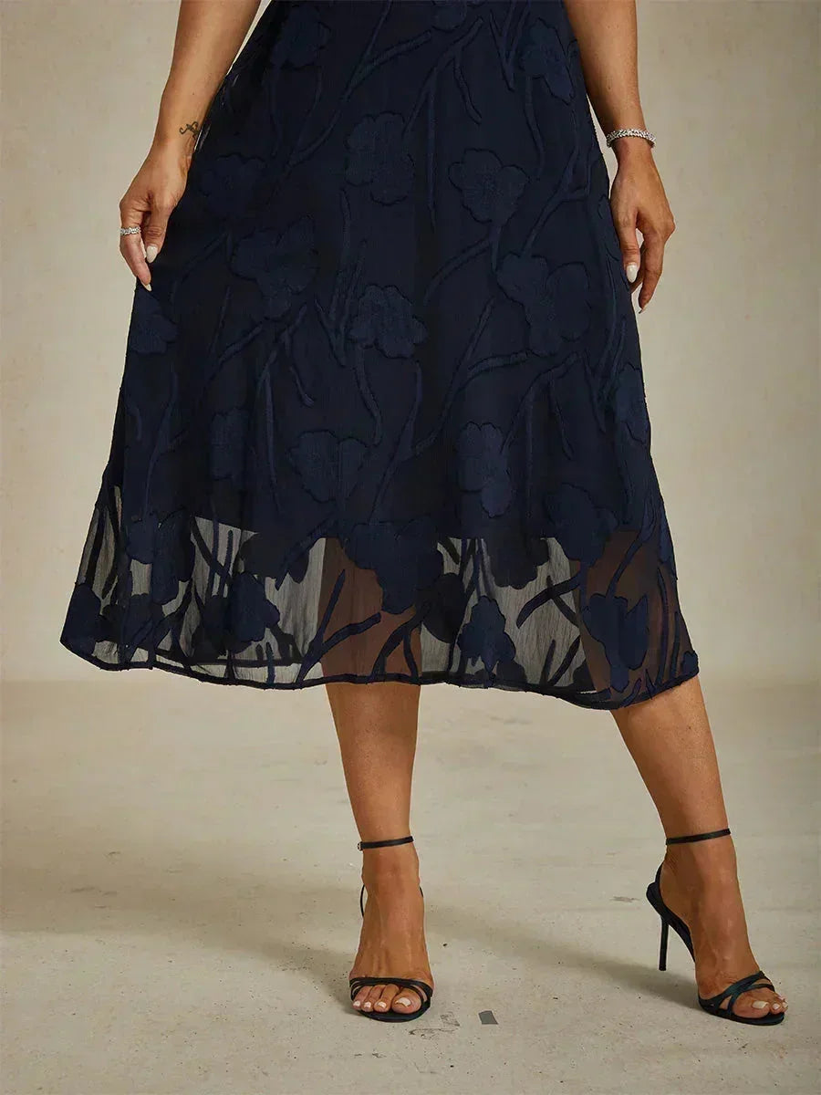 Ruffle Flutter Lace Maxi Dress