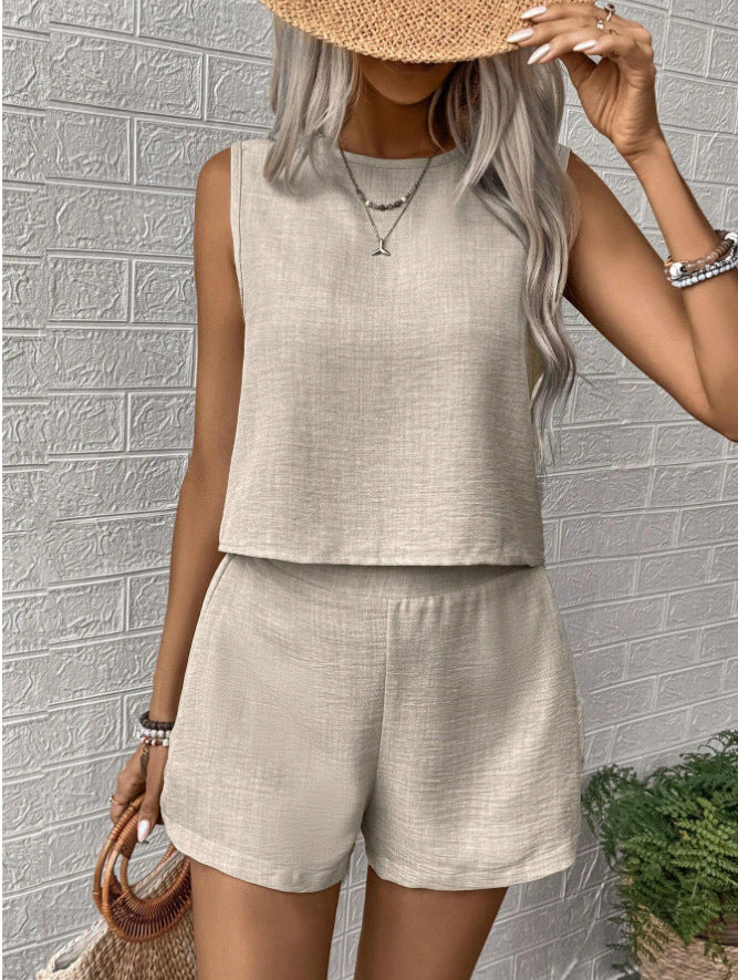 CLARISSE™ - Chic Sleeveless Tank & Shorts Set