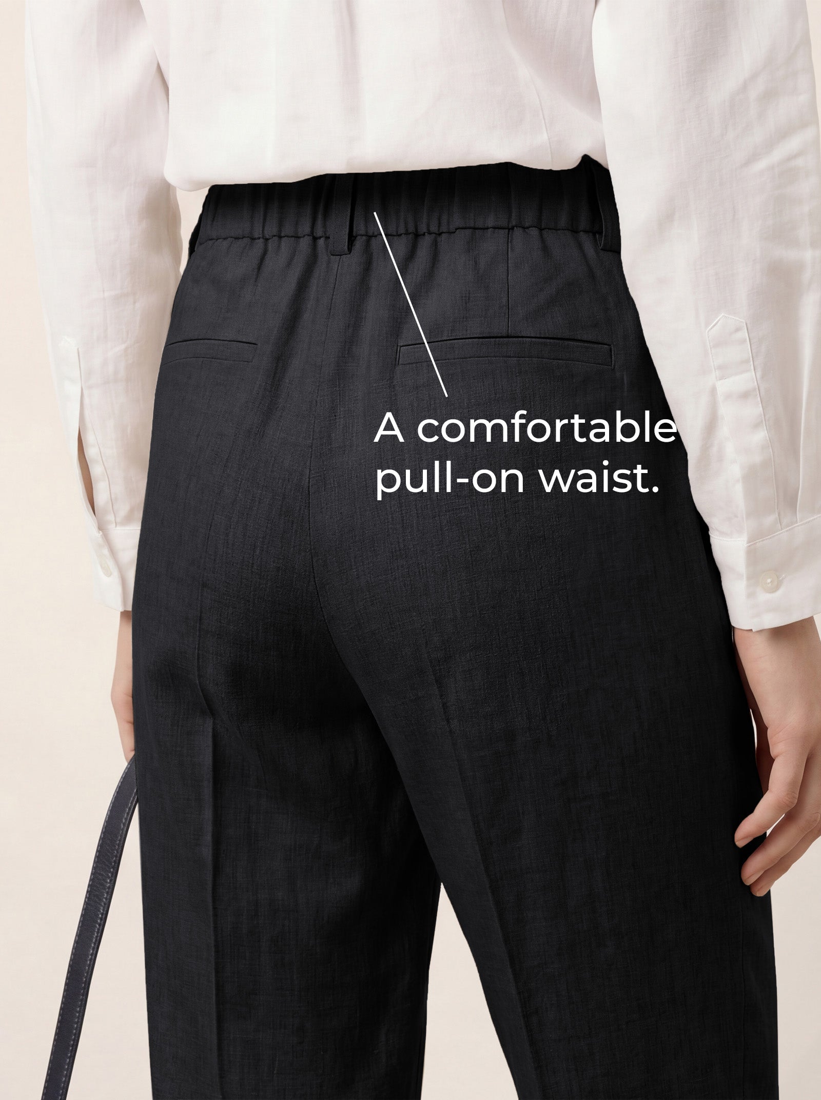 Linen Tailored Straight Full Length Pants LANDON