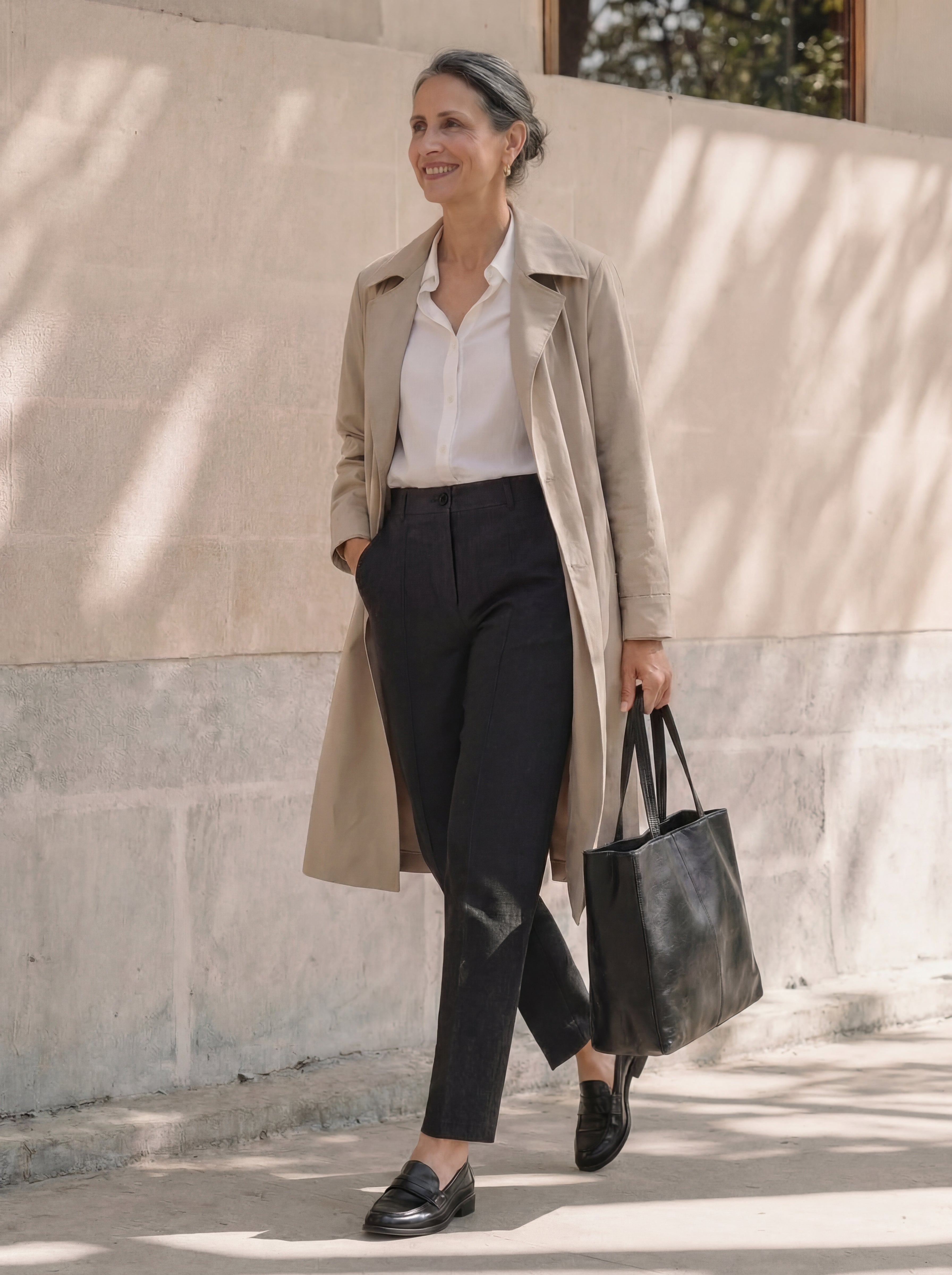 Linen Tailored Straight Cropped Pants LOGAN
