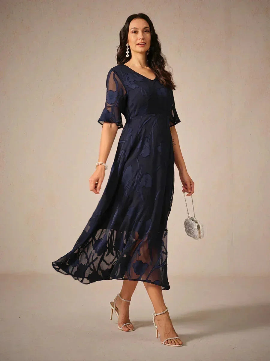 Bloemenprint Midi Semi-formele Jurk