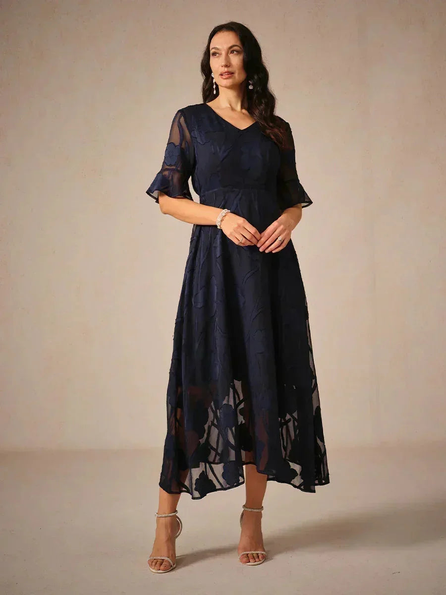 Bloemenprint Midi Semi-formele Jurk