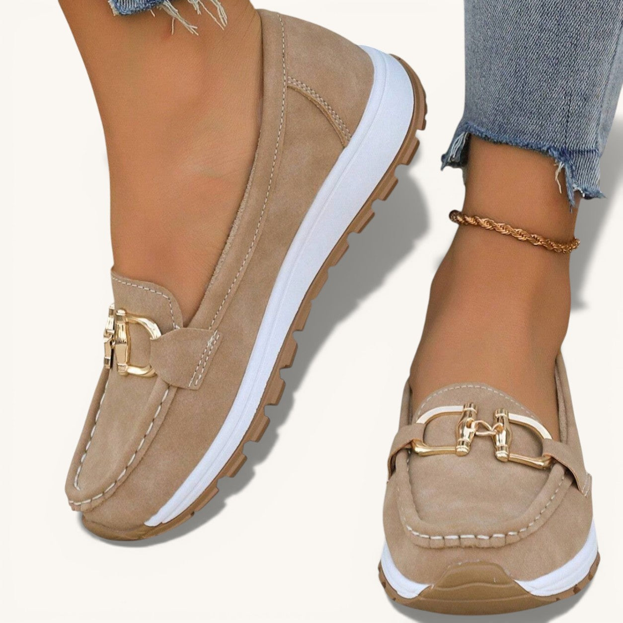 Ellie - Flat Moccasins with Buckle