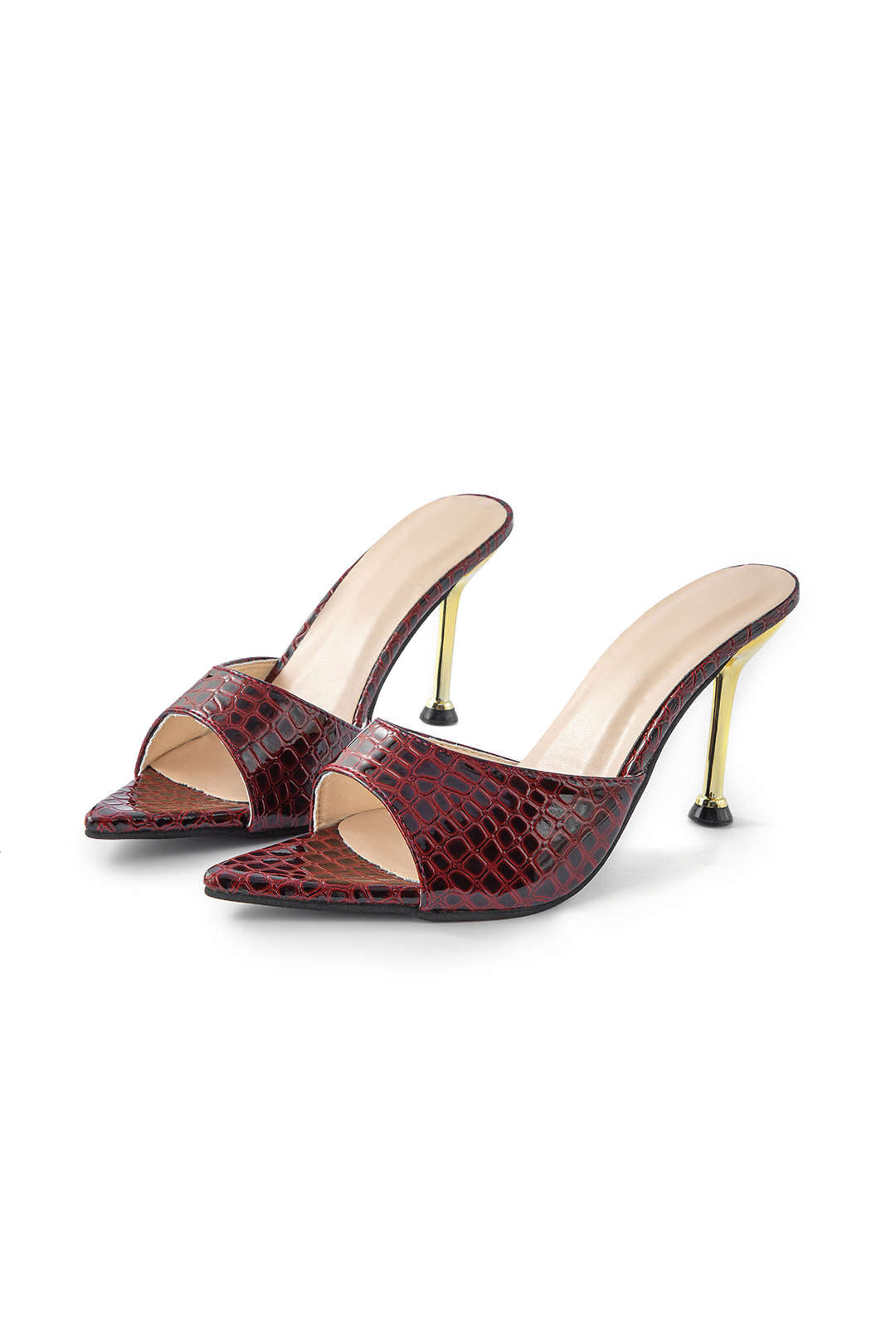Open Pointed Toe Ankle-strapless High Heels