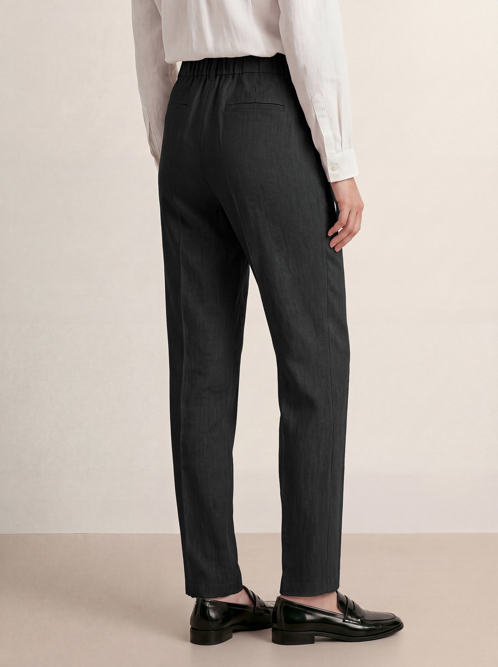 Linen Tailored Straight Full Length Pants LANDON