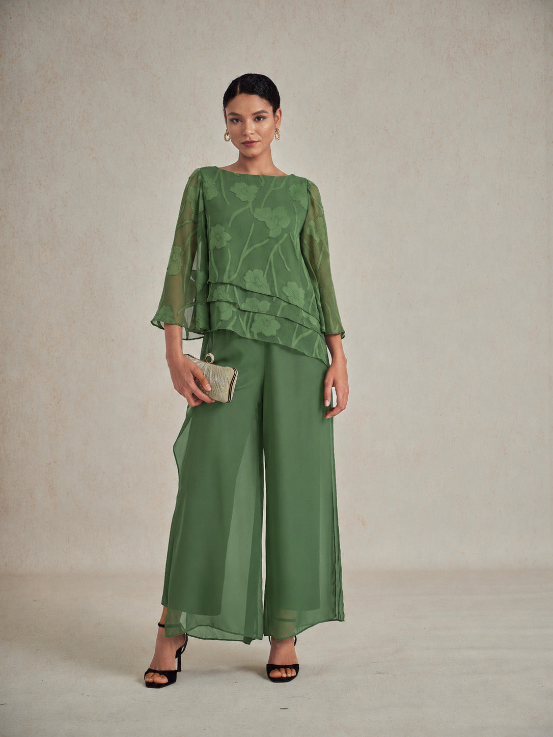 Chiffon Bloemenlaagjes Blouse