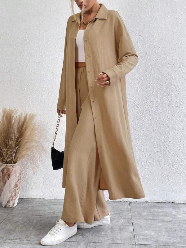 AIMIE™ - Cozy Long Sleeve Top & Wide Leg Trousers Set