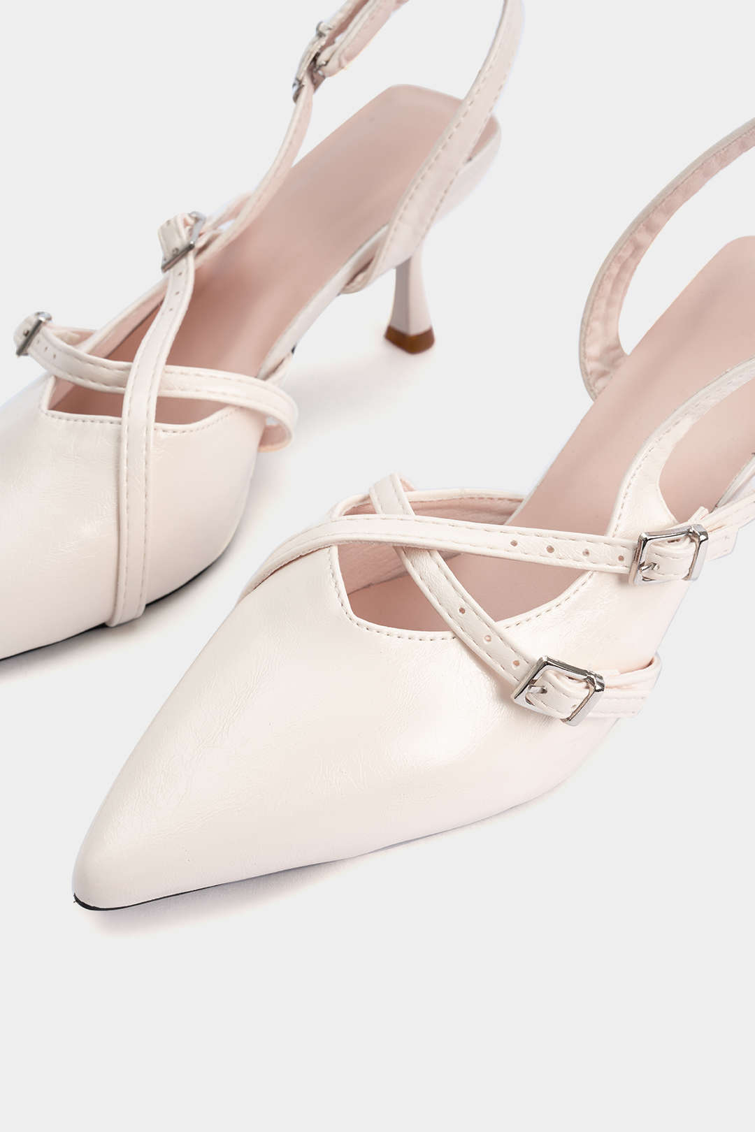 Leather Buckle Pointed Heels