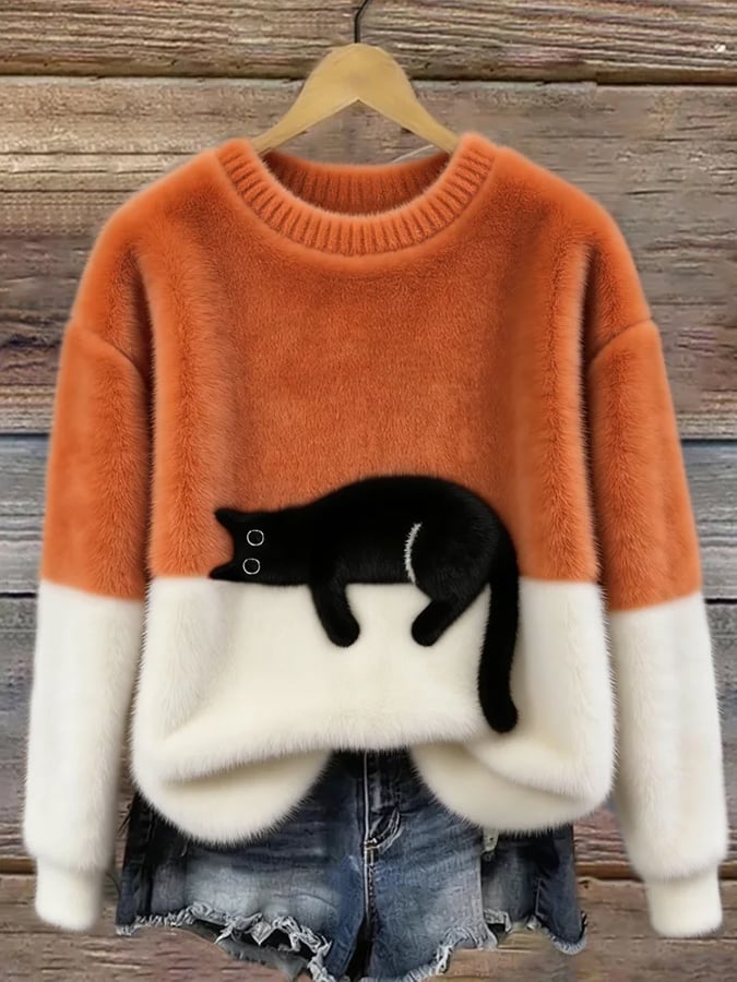 Luna™ | Cat Print Sweatshirt