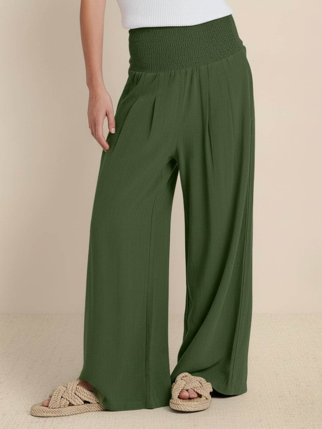 Elizabeth™ | High-Waist Cotton Linen Palazzo Pants