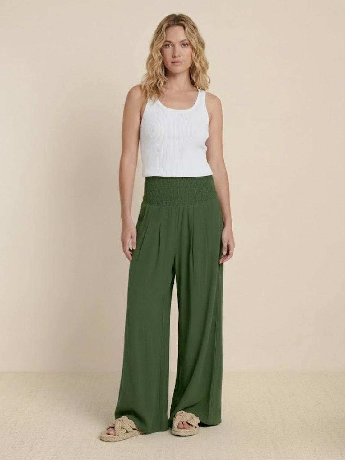 Elizabeth™ | High-Waist Cotton Linen Palazzo Pants