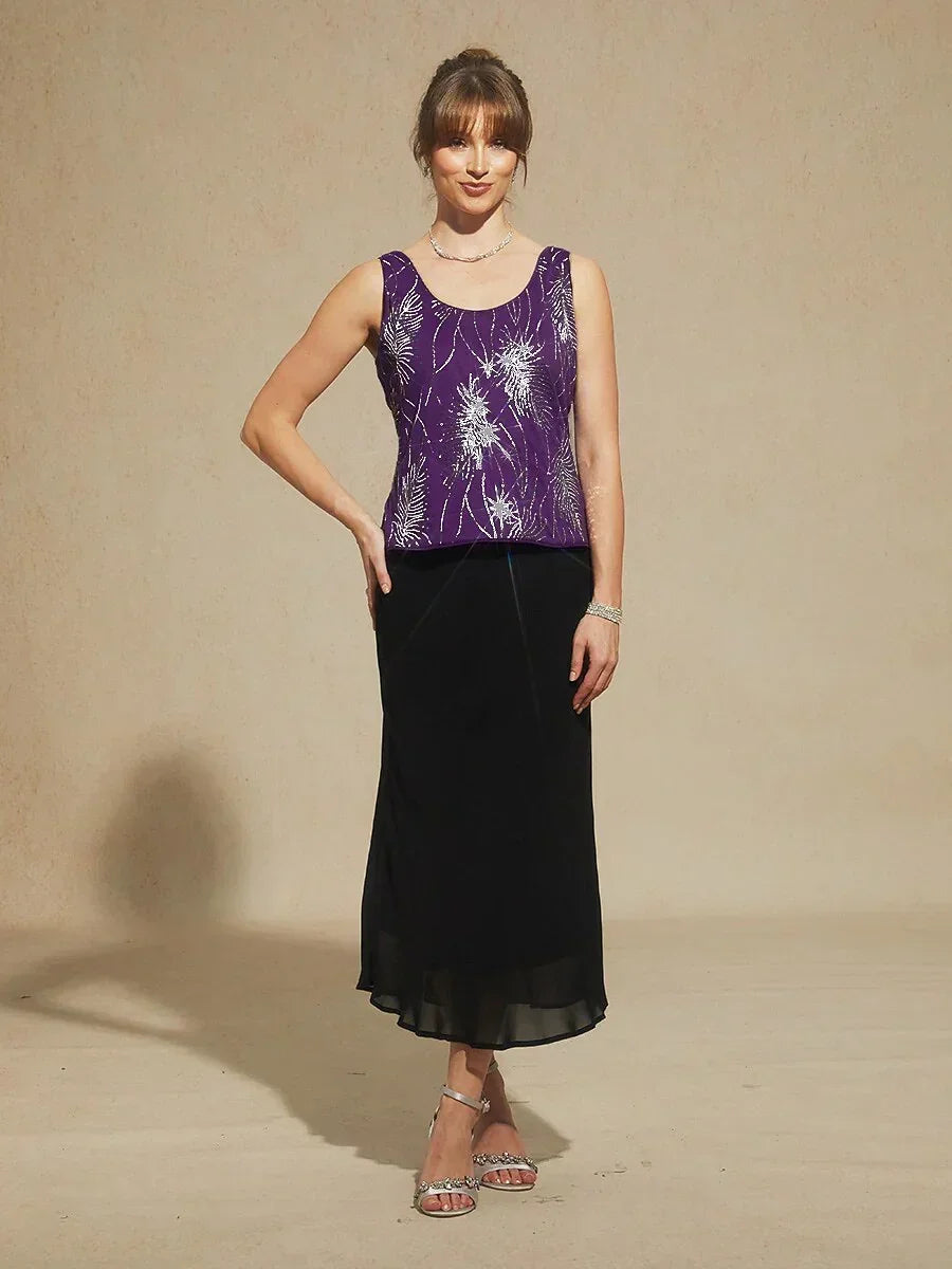 Elegant Mandarijnkraag Pailletten-Twinset
