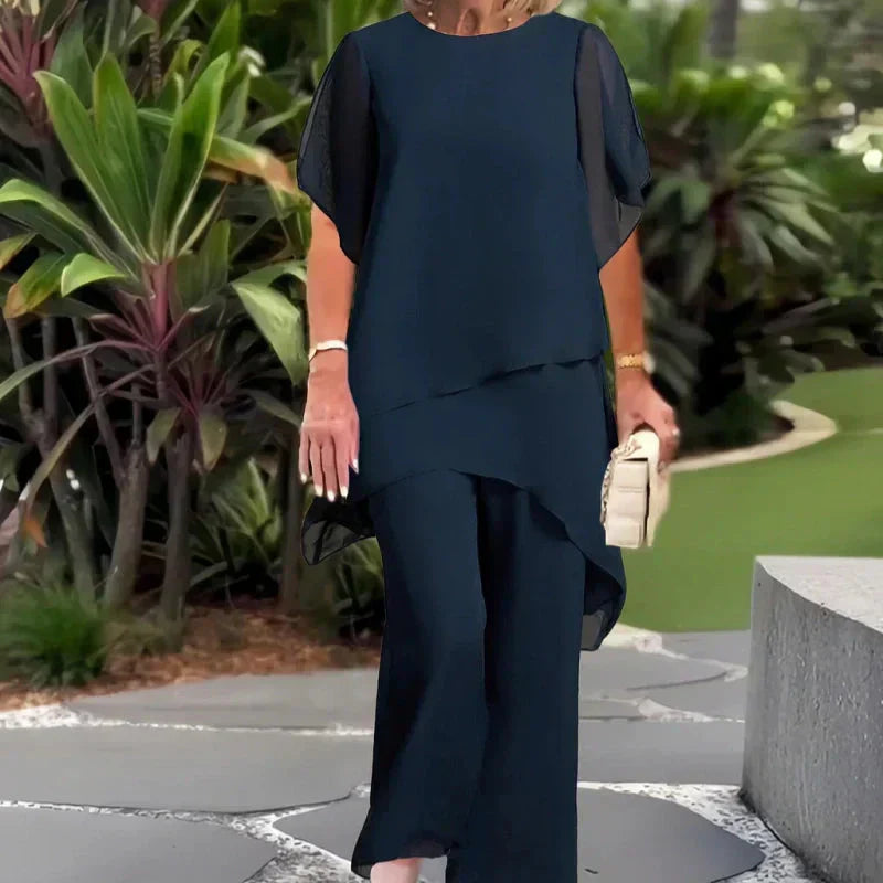 Herlene | Chic Asymmetric Top & Trouser Set