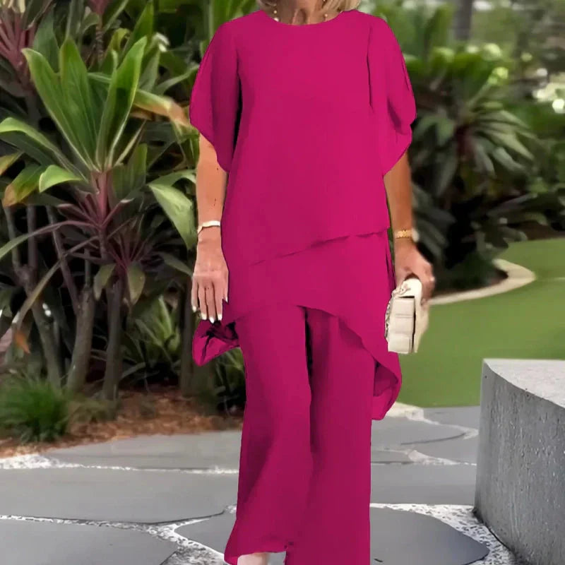 Herlene | Chic Asymmetric Top & Trouser Set