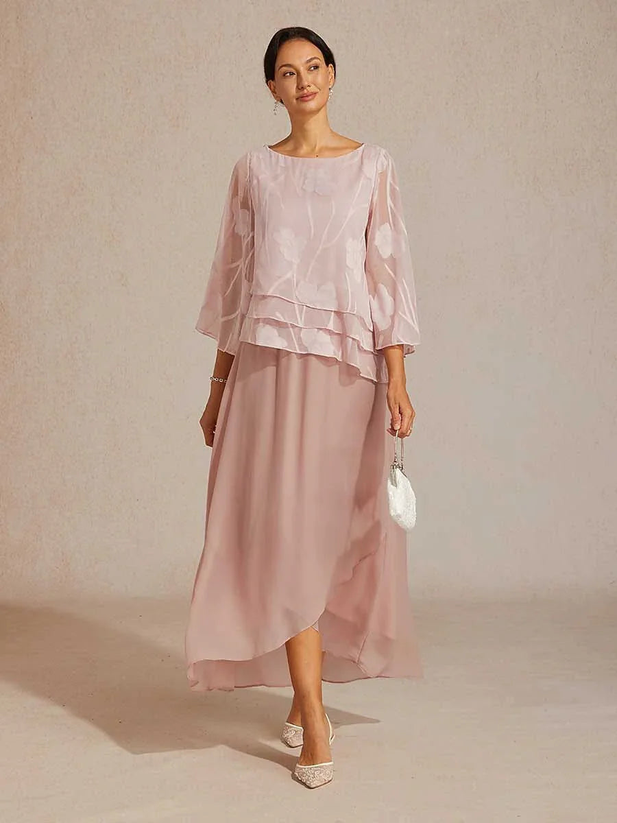 High-Low Overlay Chiffonrok Met Voering