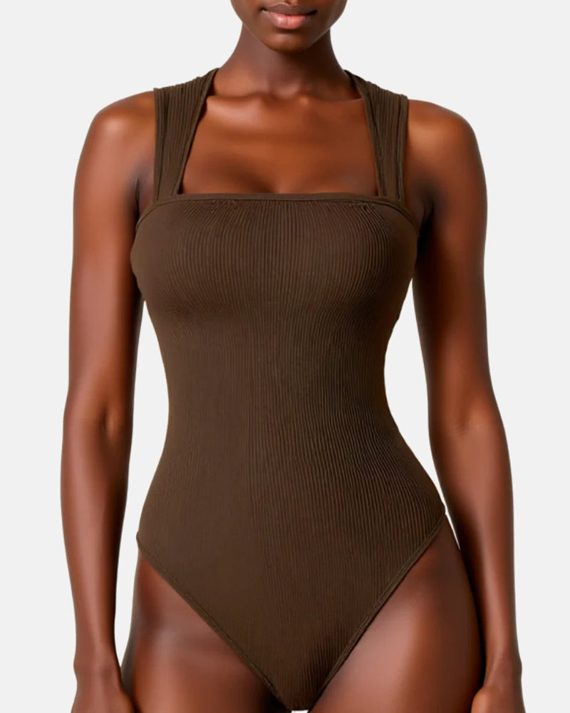 Square Neck Sleeveless Bodysuits