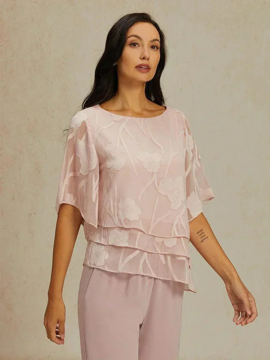 Gelaagde Chiffonblouse met Bloemenprint