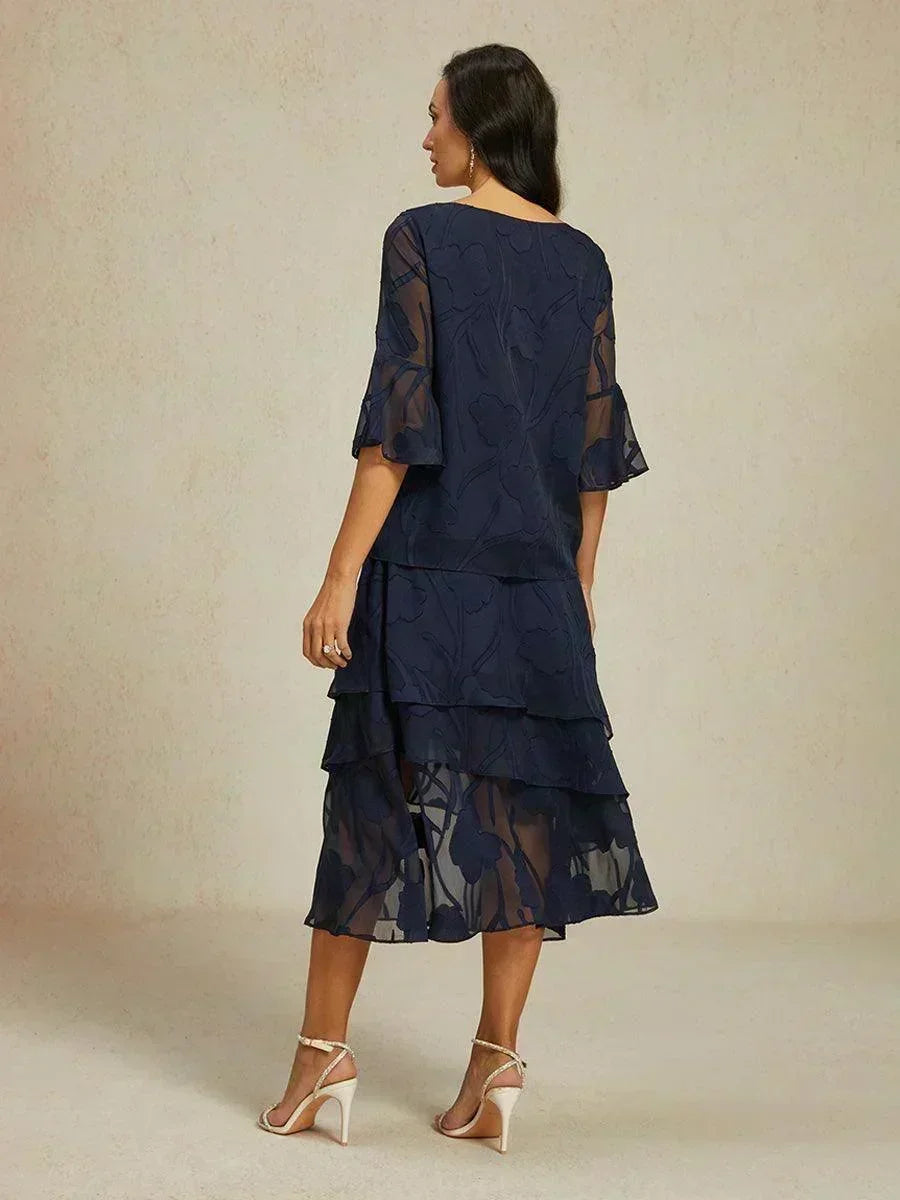 Elegante chiffon blouse met asymmetrische zoom