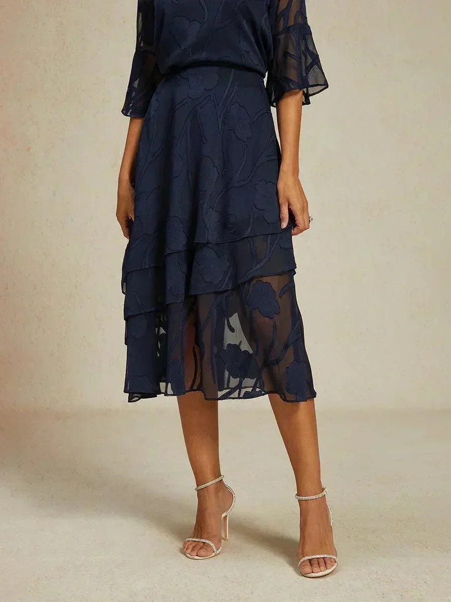 Bloemenchiffon Midirok