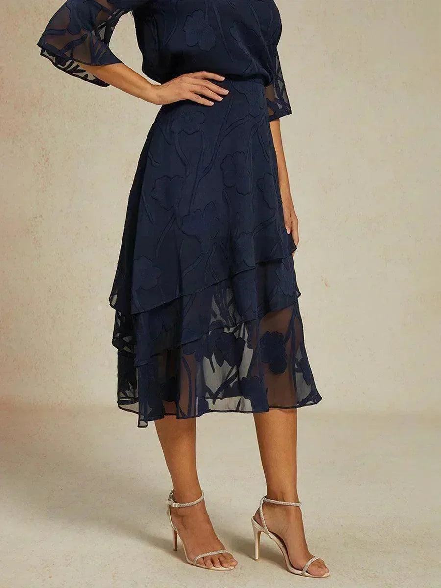 Bloemenchiffon Midirok