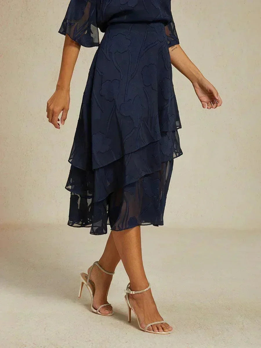 Chiffon Midi-rok met Bloemen