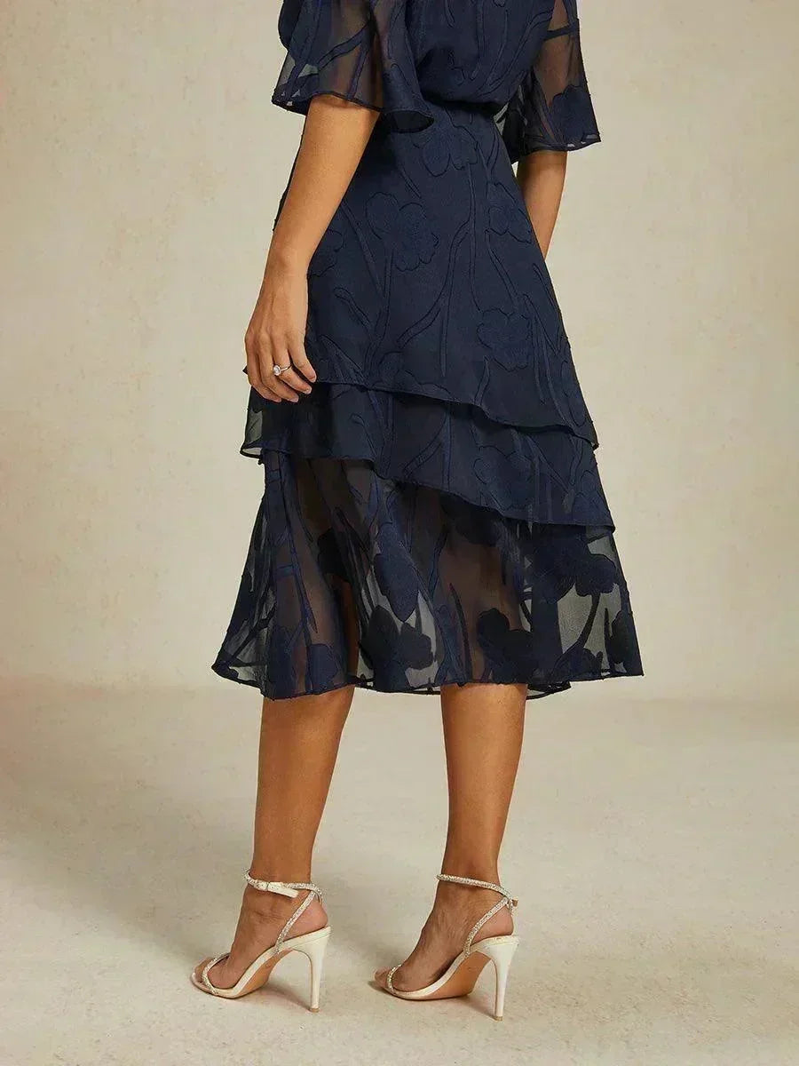 Gebloemde Chiffon Midi-Rok