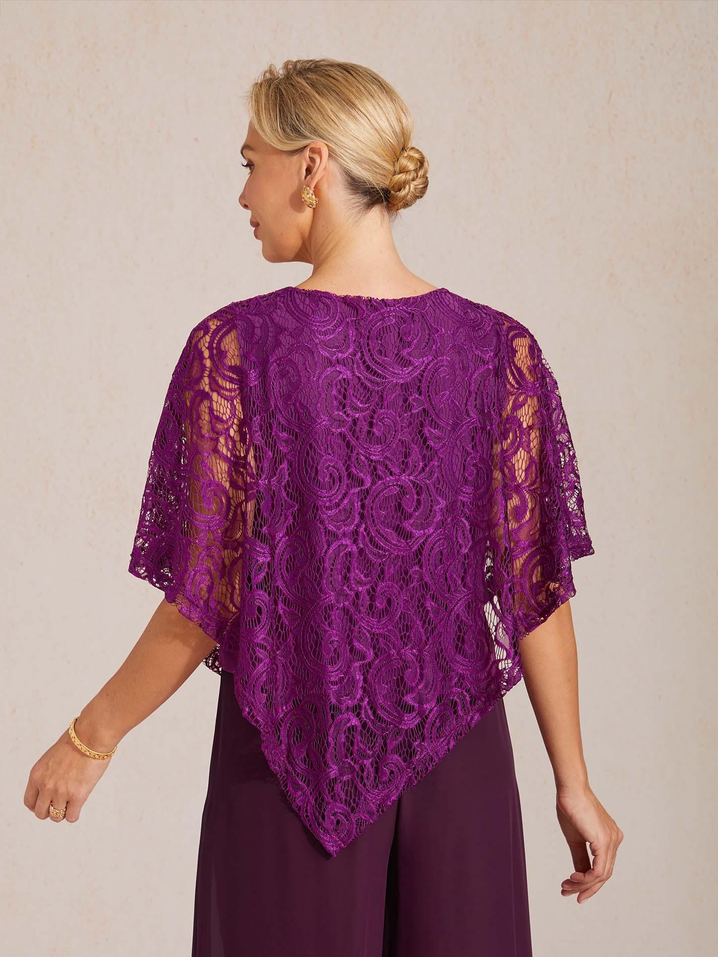 Elegant Kanten Top Met Vleermuismouwen