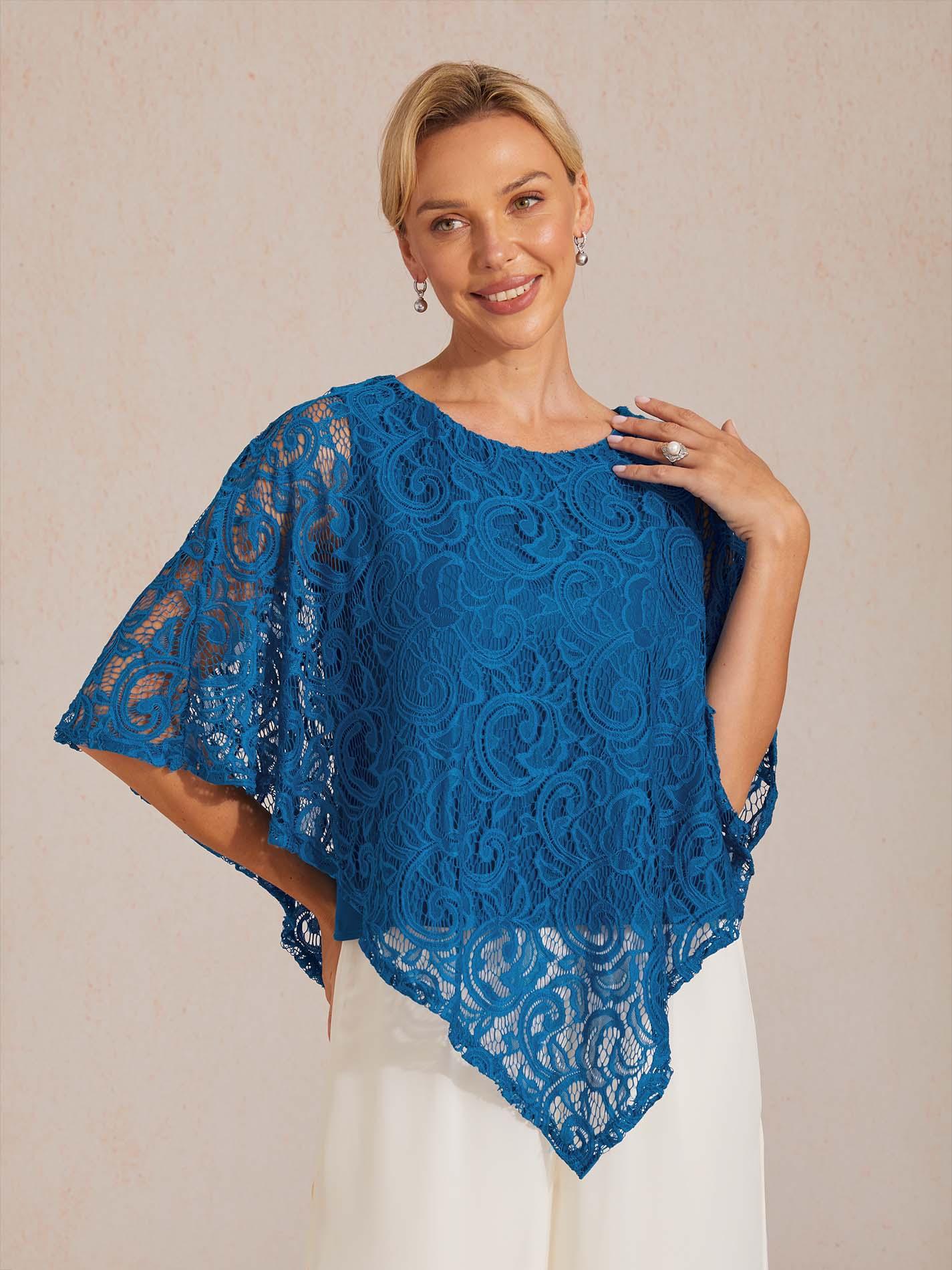 Elegante kanten top met vleermuismouwen