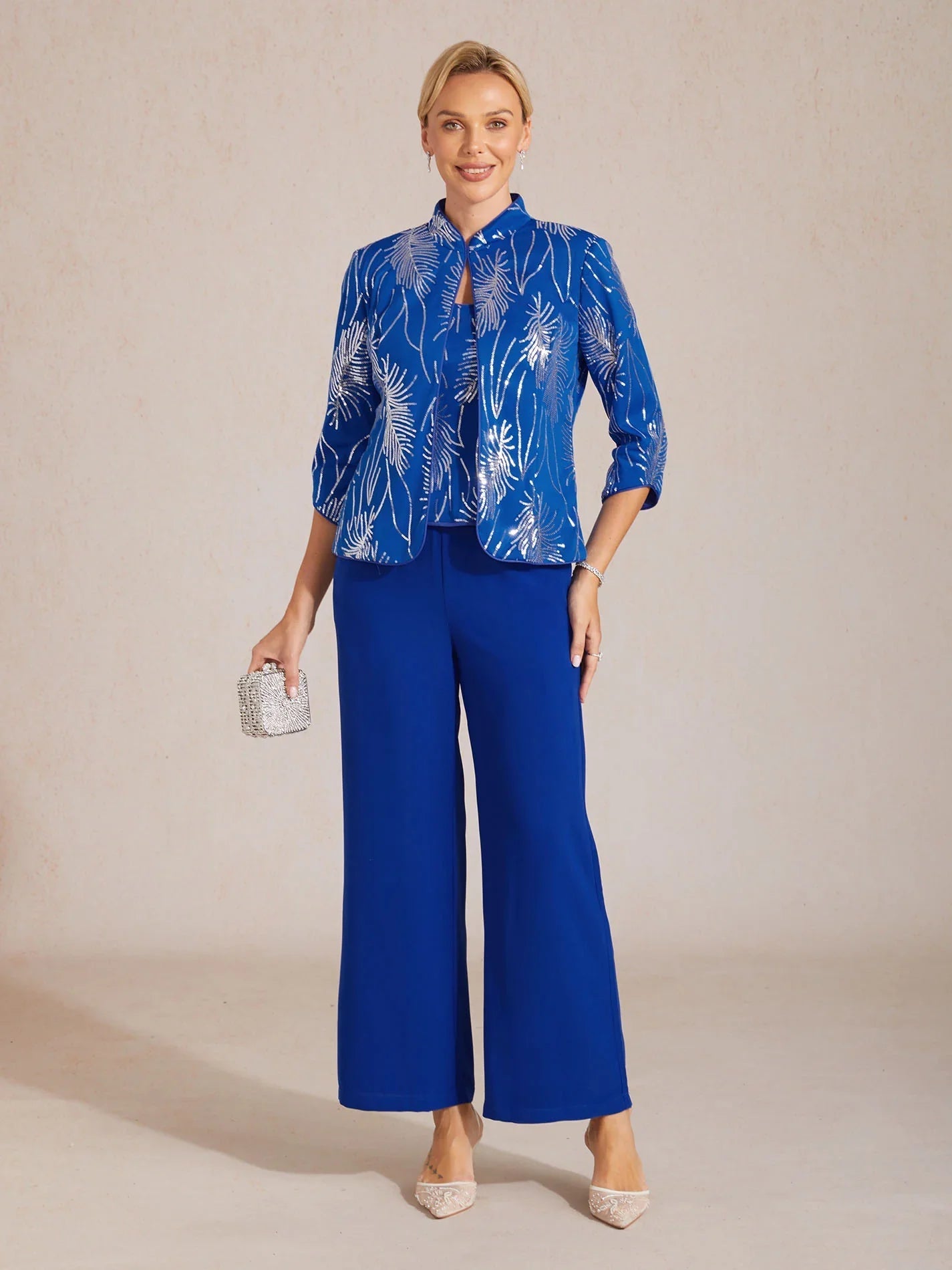 Mid-Rise Broek met Elastische Taille, Wijde Pijpen en Zakken
