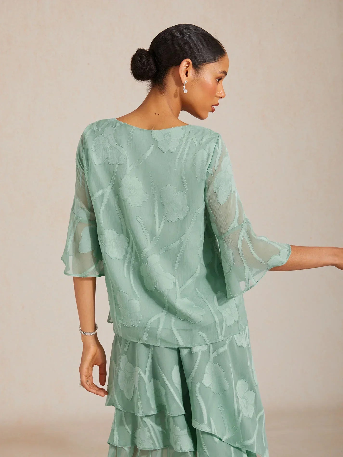 Feestelijke Chiffonblouse Met Asymmetrische Zoom