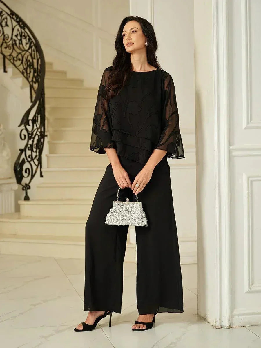 Gelaagde Chiffonblouse met Bloemen