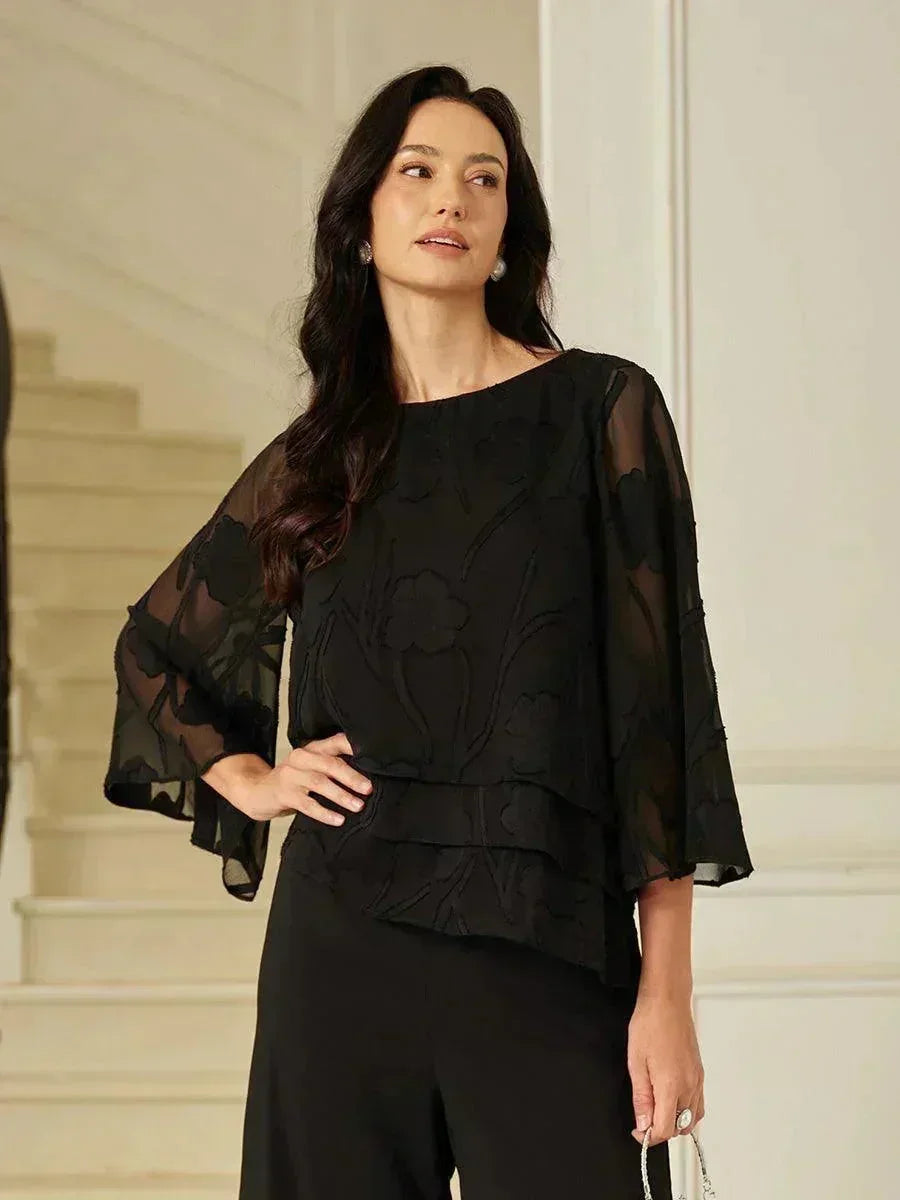 Chiffon Bloemenlaagjes Blouse