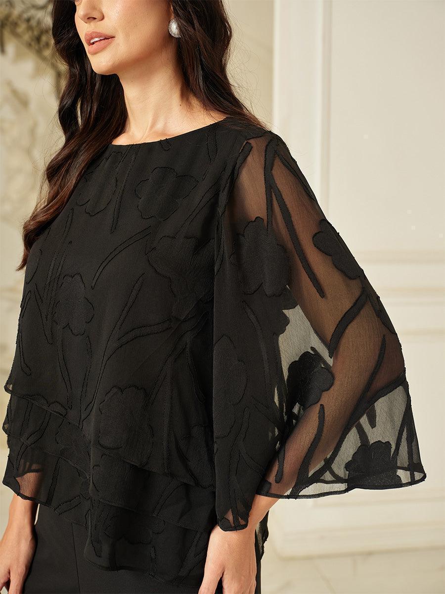 Chiffon Bloemenprint Gelaagde Blouse