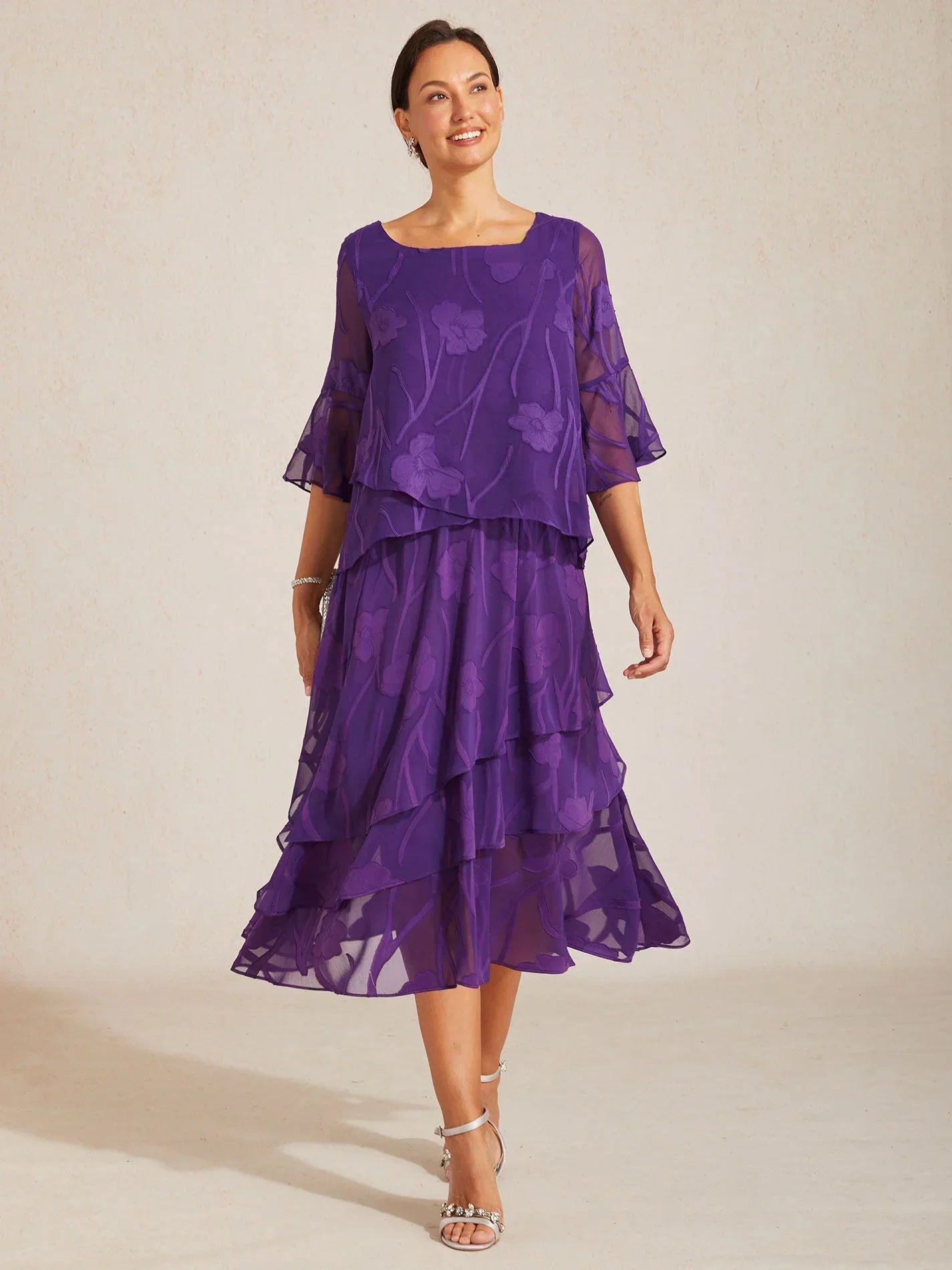 Gebloemde Chiffon Midi-Rok