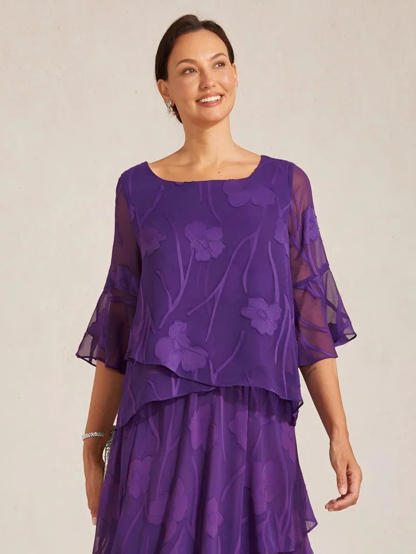 Feestelijke Chiffonblouse Met Asymmetrische Zoom