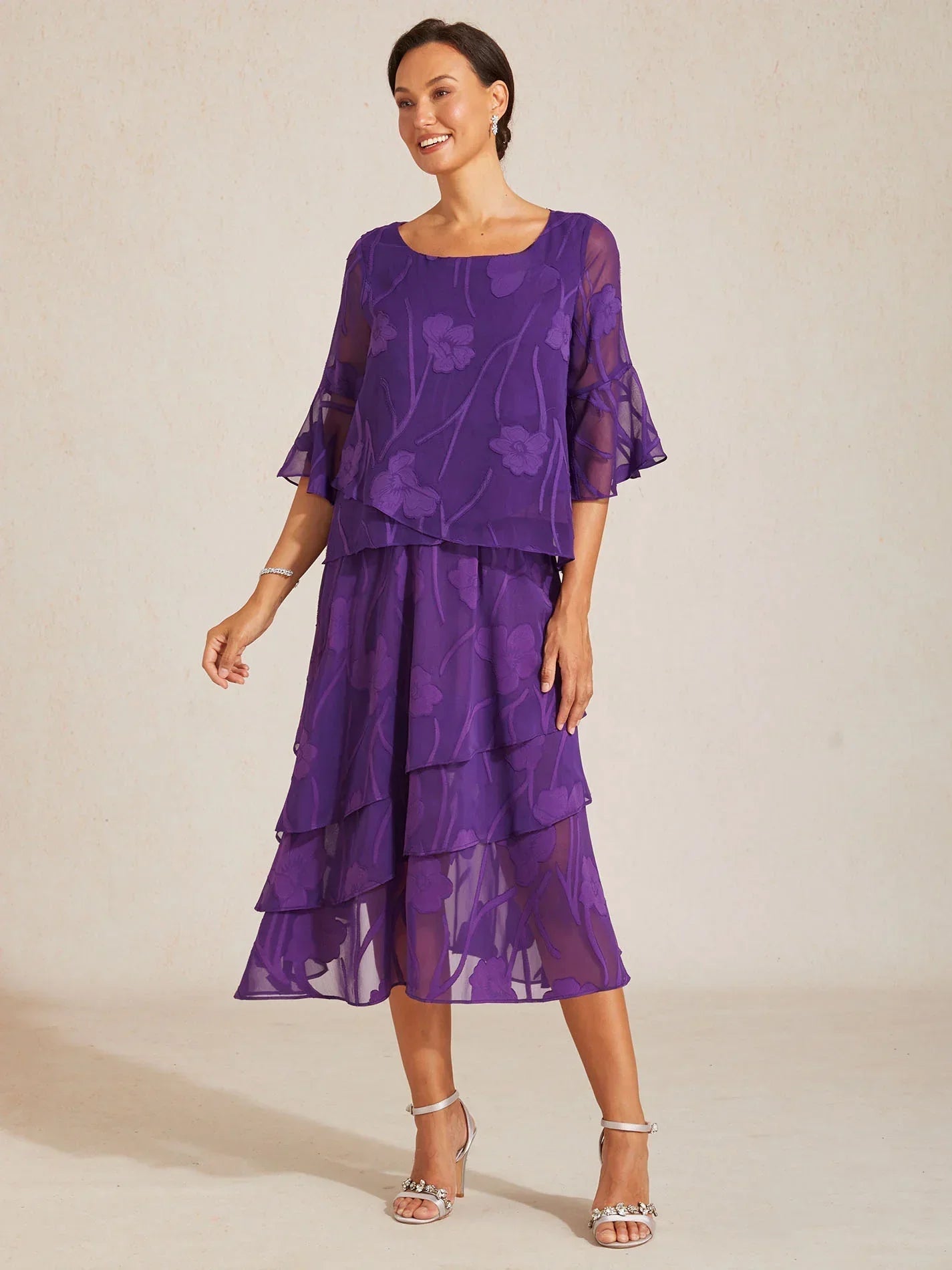 Elegante Chiffonblouse met Asymmetrische Zoom