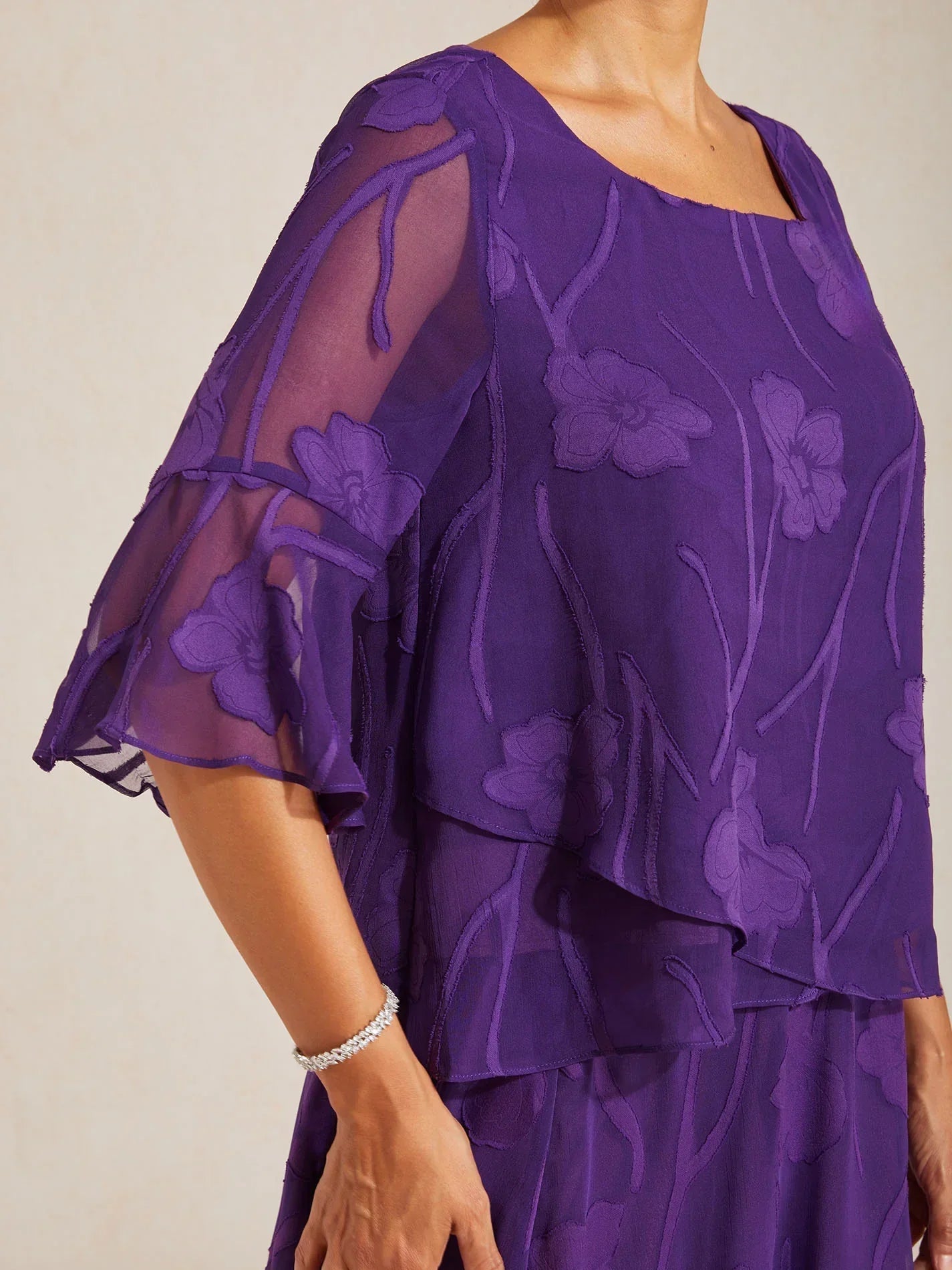 Elegante Chiffonblouse met Asymmetrische Zoom