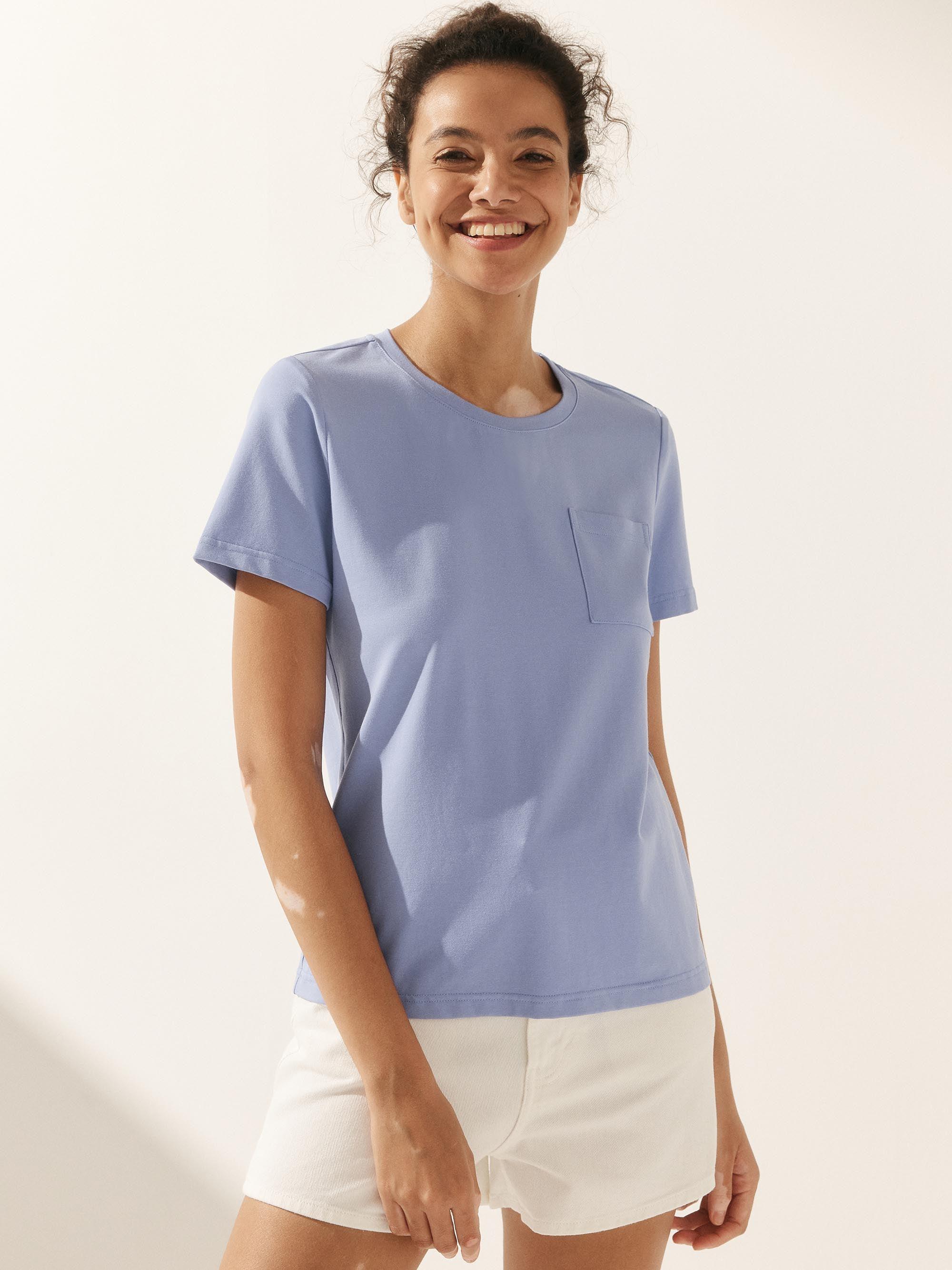 Stretch-Knit Bamboo Classic Basic Tee BELLE