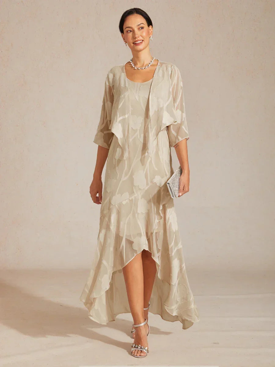 Bloemig Doorschijnend Chiffon 3/4-mouwen Bolero