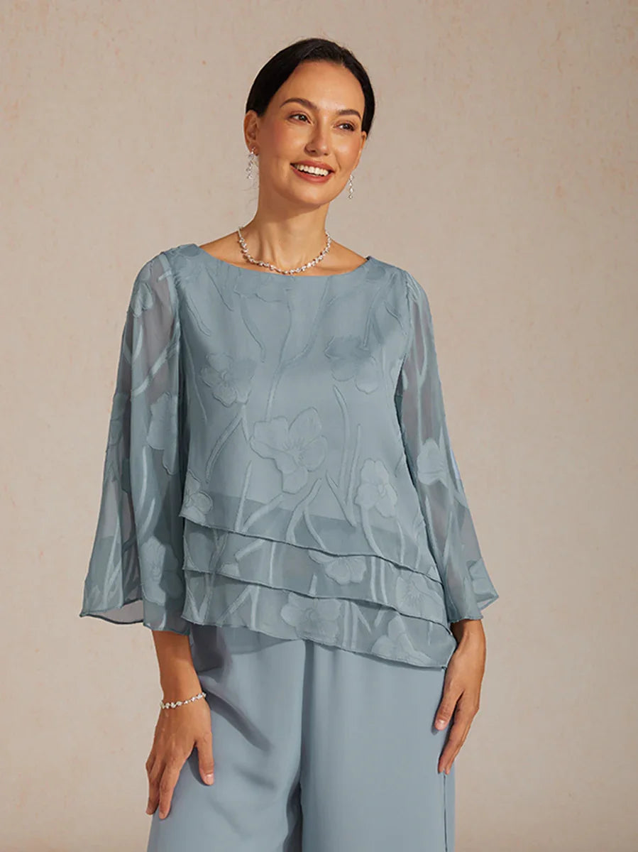 Chiffon Bloemenprint Gelaagde Blouse