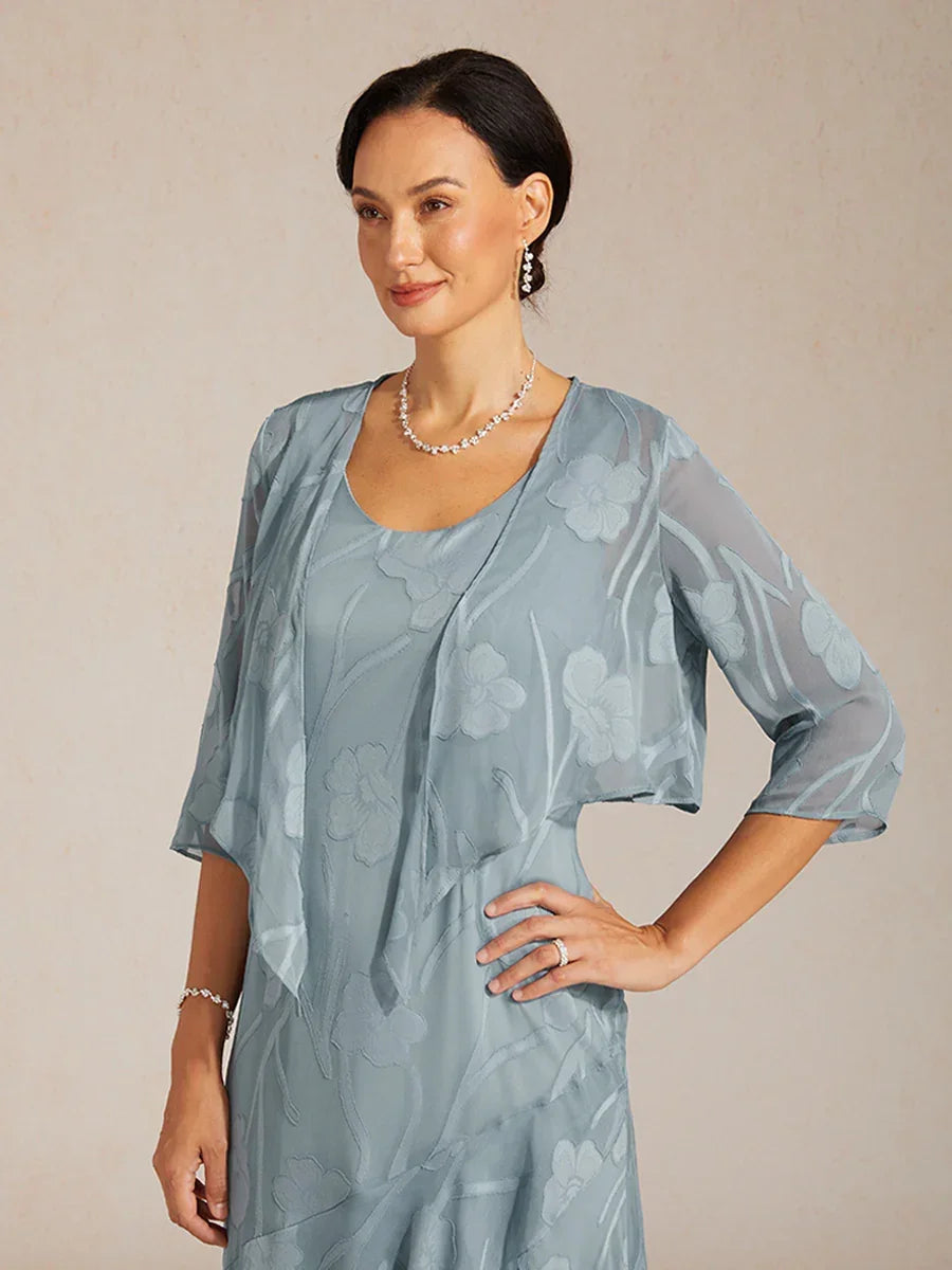 Bloemig Doorschijnend Chiffon Bolero Met 3/4-Mouwen