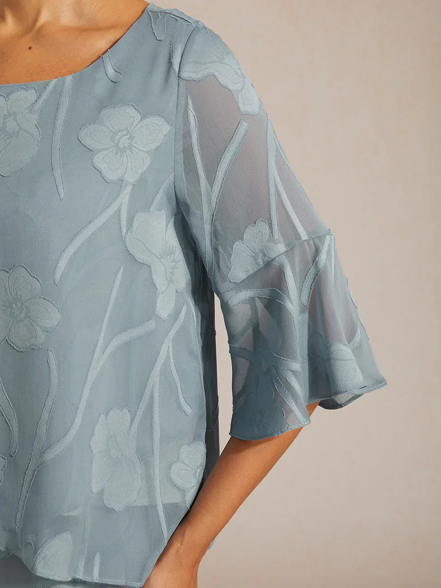 Elegante Chiffonblouse met Asymmetrische Zoom