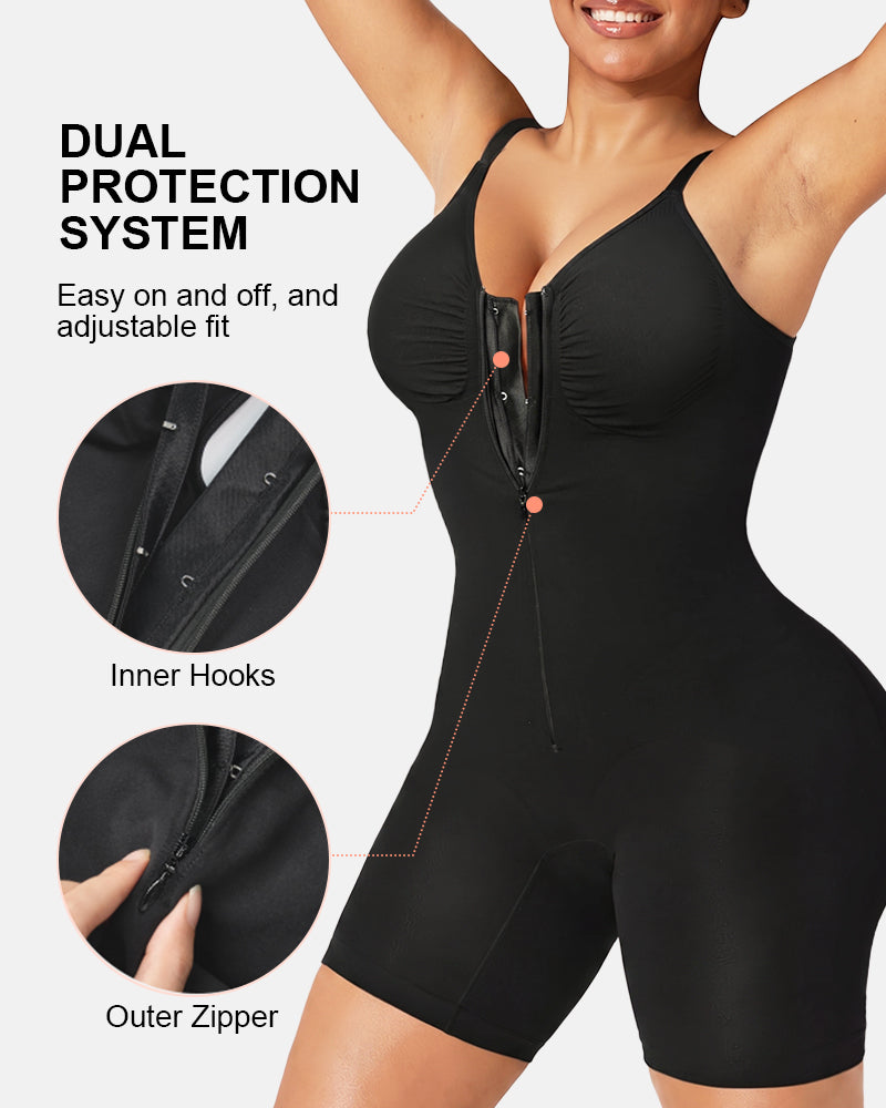 Ultra-Stretch Zip-Up Bodysuit — Sculpting Support & All-Day Comfort