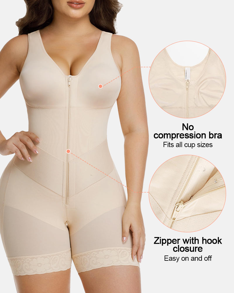 Tummy Control Fajas Shapewear with V-shape Sculpting Elastic Band