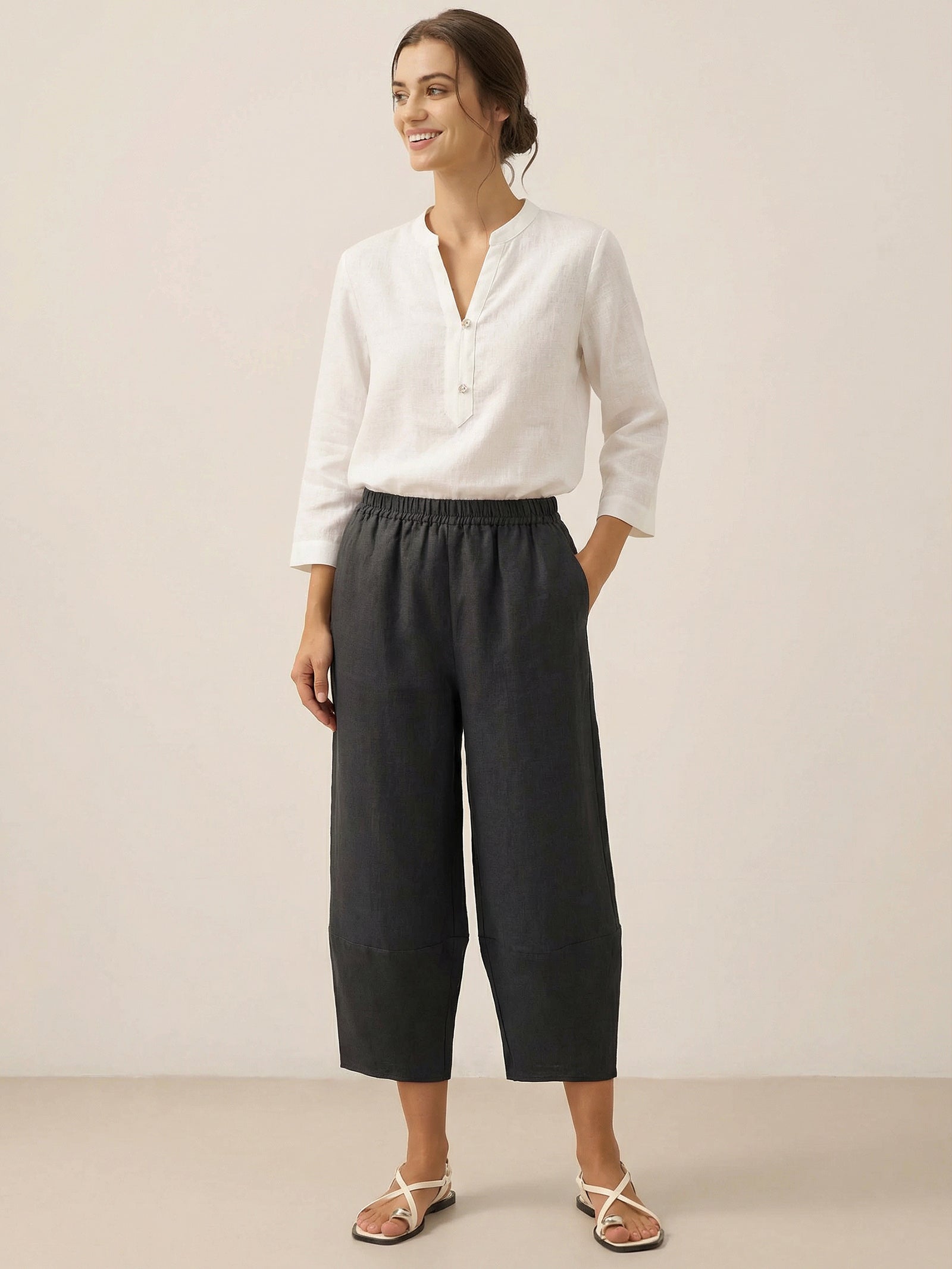 100% Linen Crop Pants RORY