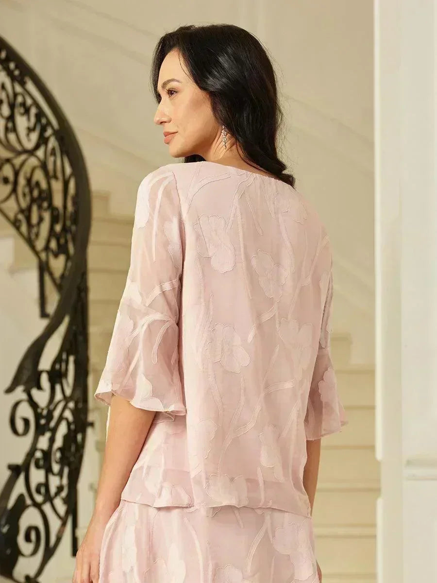 Elegante Chiffonblouse met Asymmetrische Zoom