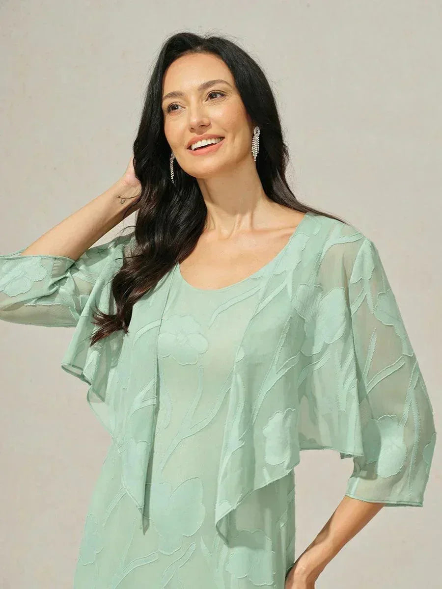 Bloemig Doorschijnend Chiffon 3/4-mouwen Bolero