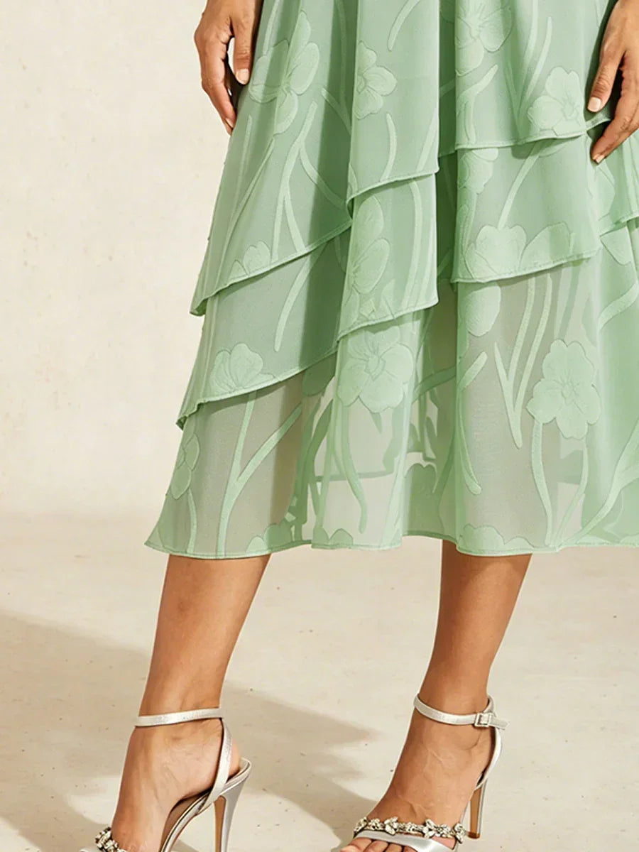 Gebloemde Chiffon Midi-Rok